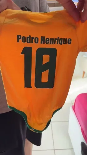 Body bebê brasil amarelo copa do mundo personalizada