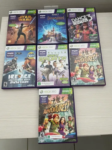 Lote de 7 jogos Kinect XBox 360