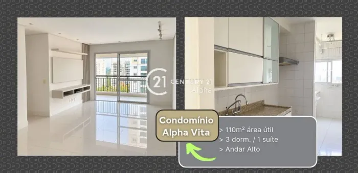 Apartamento com 3 dormitórios para alugar, 110 m² por R$ 9.183/mês - Alphaville - Santana