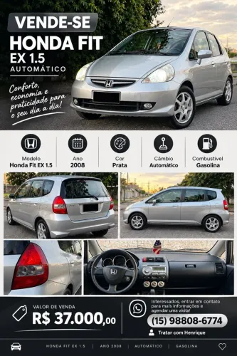 Honda Fit Ex/s/ex 1.5 Flex/flexone 16V 5P Aut. 2008
