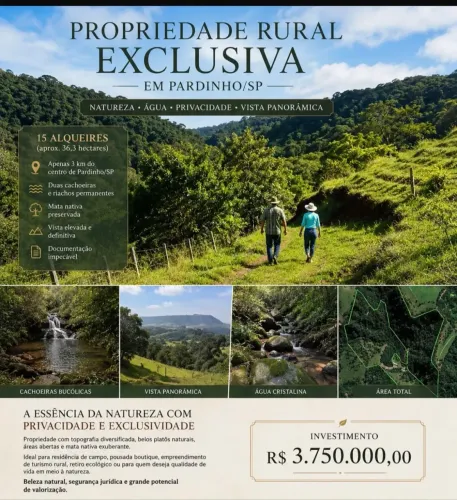 Lote/Terreno para venda tem 366000 metros quadrados em Zona Rural - Pardinho - São Paulo