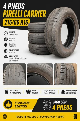 4 Pneus Seminovos Pirelli Carrier 215 65 r16