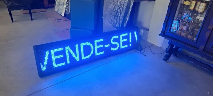 Letreiro Digital Painel De Led Azul 1,65x0,40m com pen drive