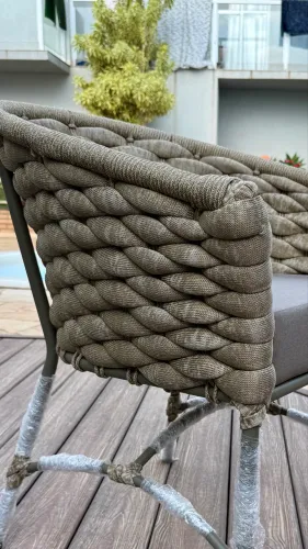 Poltrona alumínio tricô nautico de enchimento confortável leitura sacada jardim varanda 