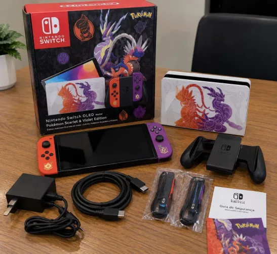 Nintendo Switch Oled Pokémon Scarlet & Violet Edition 64GB - Vermelho e Roxo NOVO lacrado