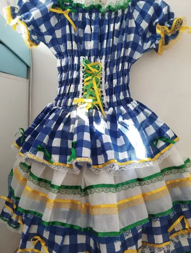 Vestido caipira tema Brasil copa