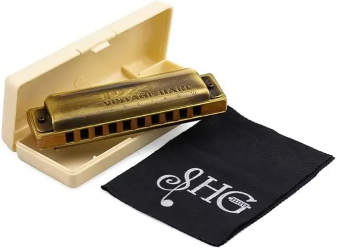 Gaita de Boca Diatônica Hering Vintage Harp em Dó