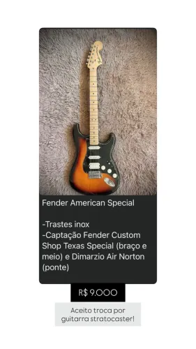Fender american special guitarra americana