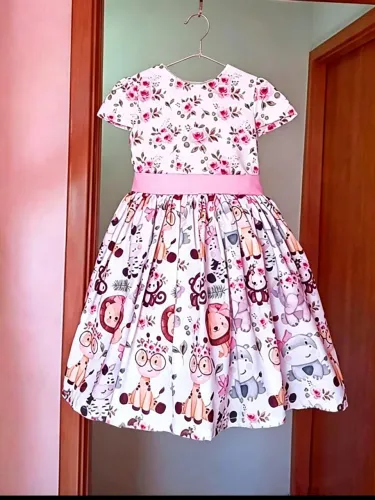 Vestido Infantil Tema Safari NOVO