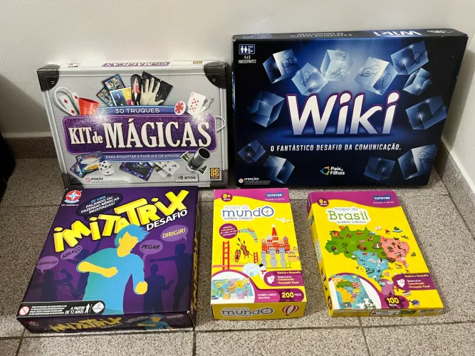 LOTE COM 3 JOGOS E 2 QUEBRA CABEÇA 