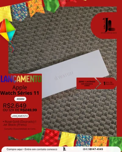 APPLE WATCH SÉRIES 11, 46MM, LACRADO, LANÇAMENTO!