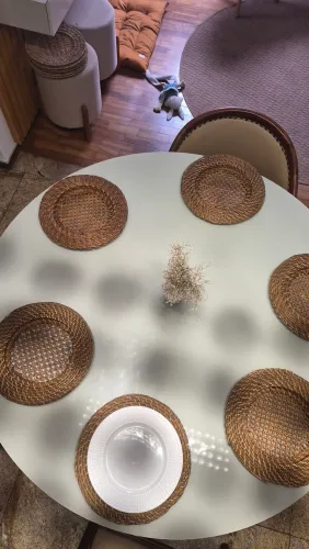 Conjunto de 6 sousplat de Rattan