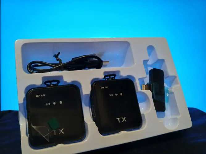 2. Kit Microfone Lapela Sem Fio 2 Unidades - Gravação Áudio Profissional