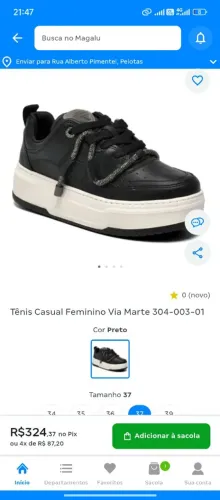 Tênis via Marte 37 novo