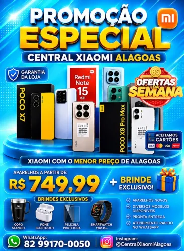 Xiaomi Poco X8 5G, Redmi 17, Poco C85 e Diversos Modelos a pronta entrega