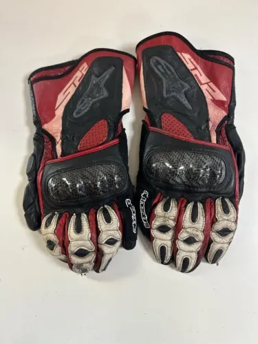 Luva Alpinestars Sp-2 Couro Preta Vermelha Tam M Original