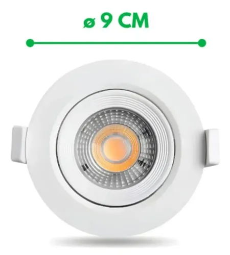 Luminária Spot Led 5w embutir redondo bivolt (15 UN luz amarela e 6 UN luz branca