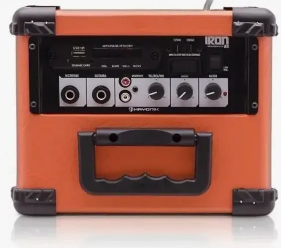 Caixa de Som Multiuso HAYONIK Iron 80 20W Bluetooth Laranja