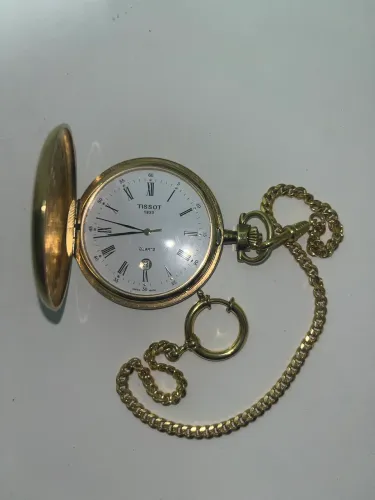 TISSOT 1853 - RELÓGIO DE BOLSO SUÍÇO QUARTZ COM CORRENTE