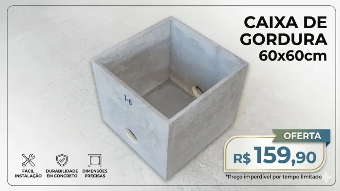 Caixa De Gordura Em Concreto 60x60cm - Por apenas R$159,90