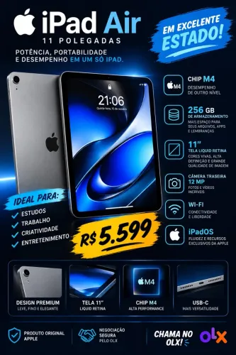 iPad Air chip M4 modelo 2026 + Case