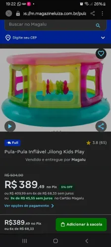 Pula pula inflável kids