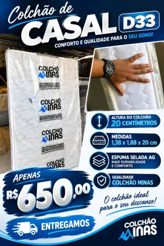 COLCHÃO DE CASAL D33 NOVOS