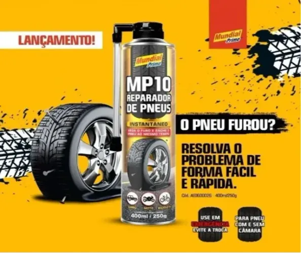 VACINA REPARADOR DE PNEUS MP10 400ML MUNDIAL PRIME