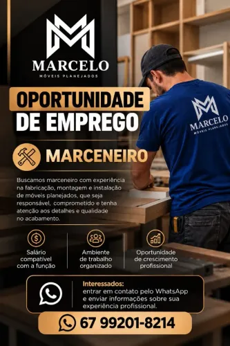 Vaga para trabalhar em marcenaria