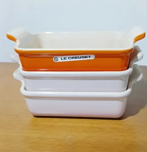 Jogo Travessas Rosas e Laranjas Le Creuset