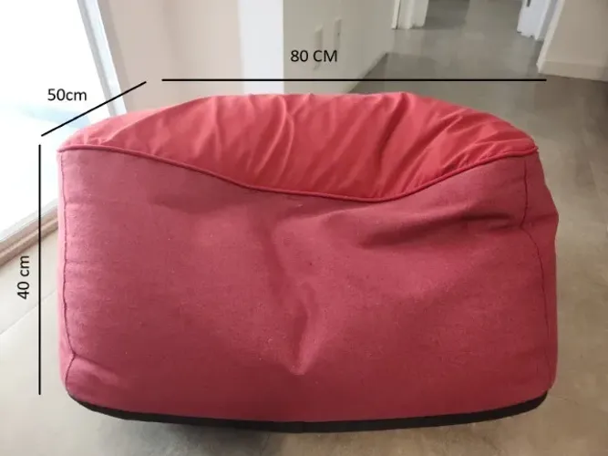 Puff - Puffe CASA-FOM Médio Vermelho Ótimo Estado