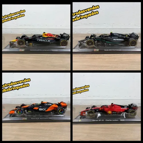 Miniatura Fórmula 1  1/24  Acrílico com caixa Mercedes / Ferrari/ McLaren/ Red Bull UN