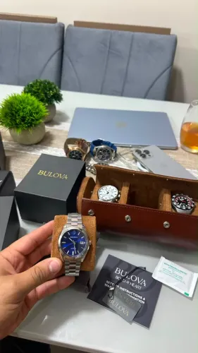 relógio bulova azul automatic modelo: 96B436