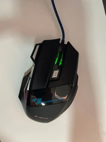 Mouse Gamer Ergonômico B-MAX: LED RGB