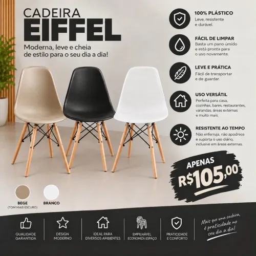 Cadeira Eiffel Luxo Residencial