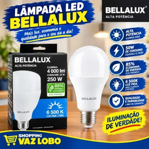 Lâmpada Led Alta Potencia Bellalux 50w 4000lm 6500k Luz Branco