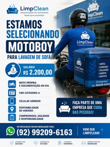 Motoboy para lavagem de sofá em.boa vista