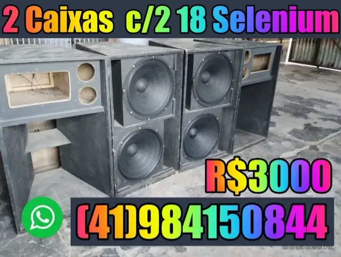 2 Caixas de grave selenium 2x18 1000w