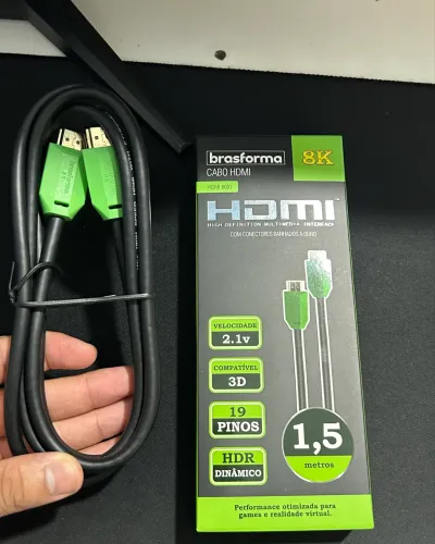 Cabo Hdmi de 1,50cm 8K 2.1 High Speed 120 Hertz / 140 Hertz