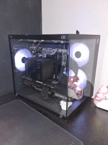 Gabinete aquario gamer kalkan midgard lite com 5 fans inclusas usado 2 meses