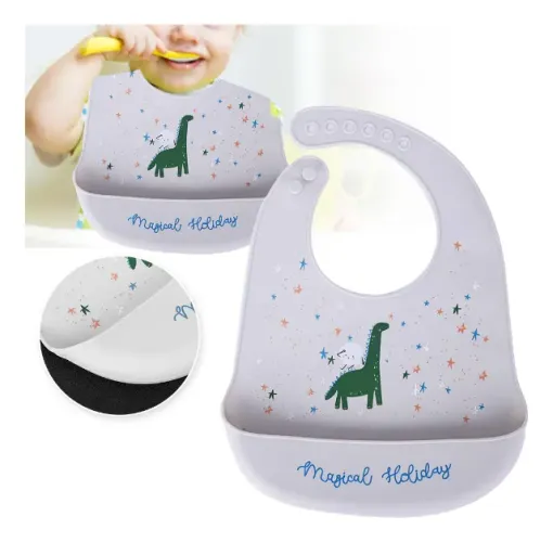 Babador de Silicone Impermeável para Bebê