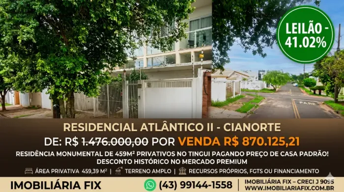 ? Mude para uma residência monumental de 459m² privativos no Residencial Atlântico II