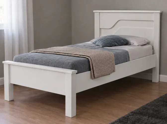 Cama de Solteiro Branca à Venda !