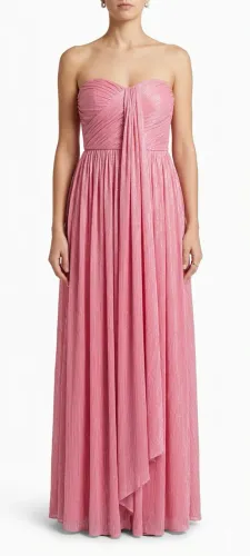 ? Vestido Longo Rosa com Glitter ? Tomara que Caia | Tam. PP/P