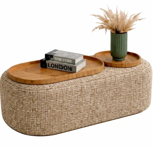 Mesa de Centro Clean Design Moderno Tecido Linhão p98