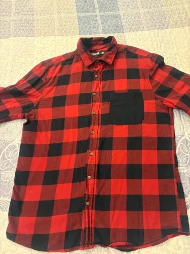 CAMISA XADREZ FESTA JUNINA PRETA VERMELHA M
