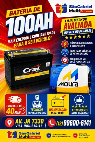 Bateria de 100ah a partir de R$610,00