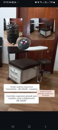 Cadeira Manicure Cirandinha + Expositor Giratório