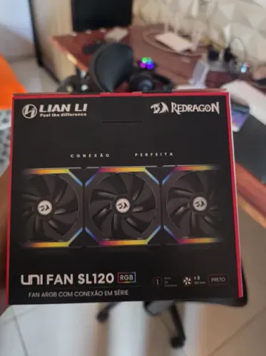 KIT GAMER UNI FAN RGB PRETO COM 3 FANS UF-SL120-3B SI
