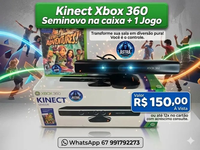 Sensor Kinect Xbox 360 Seminovo na Caixa !!!